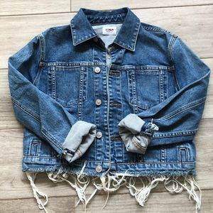 Hudson frayed cropped denim jacket